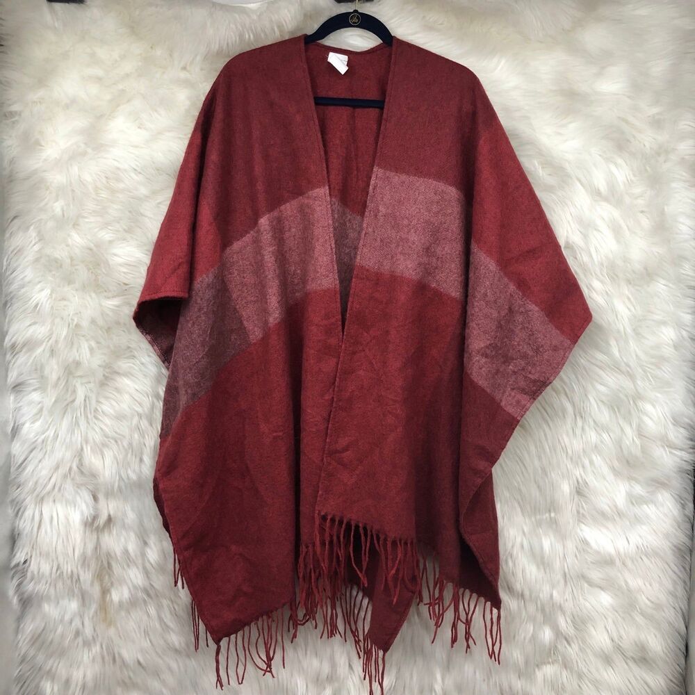Woolrich Large Color Block Super Soft Poncho, Cap… - image 1